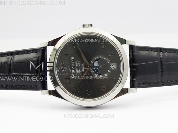 Annual Calendar Moonphase 5396 SS PPF 1:1 Best Edition Gray Dial on Black Leather Strap PPF324 – Bild 3