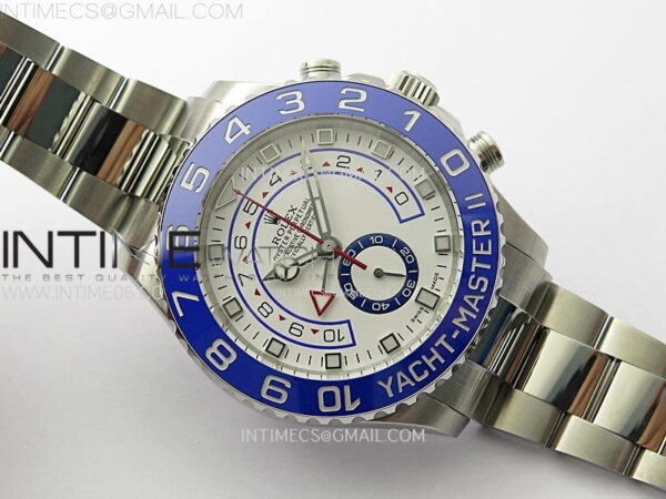 YachtMaster II 116680 Blue Ceramic Bezel SS KF 1:1 Best Edition White Dial on Bracelet A7750 – Bild 3