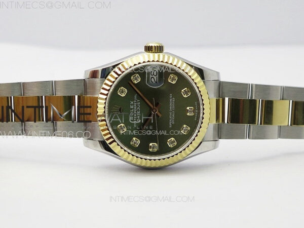 DateJust 31mm 72610 SS/YG APSF Best Edition Green Dial Crystals Markers on Oyster Bracelet A2824 – Bild 4
