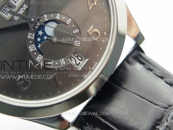 Annual Calendar Moonphase 5396 SS PPF 1:1 Best Edition Gray Dial on Black Leather Strap PPF324 – Bild 6