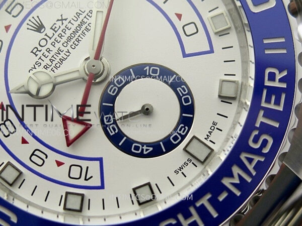 YachtMaster II 116680 Blue Ceramic Bezel SS KF 1:1 Best Edition White Dial on Bracelet A7750 – Bild 6