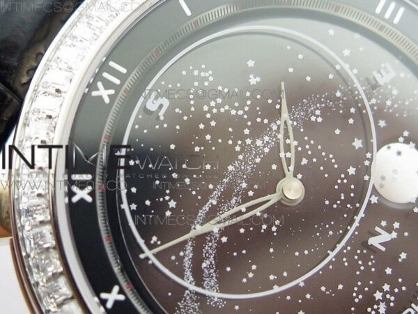 6104P Moon RG Black Dial Diamond Bezel on Black Leather Strap A240 V2 – Bild 6