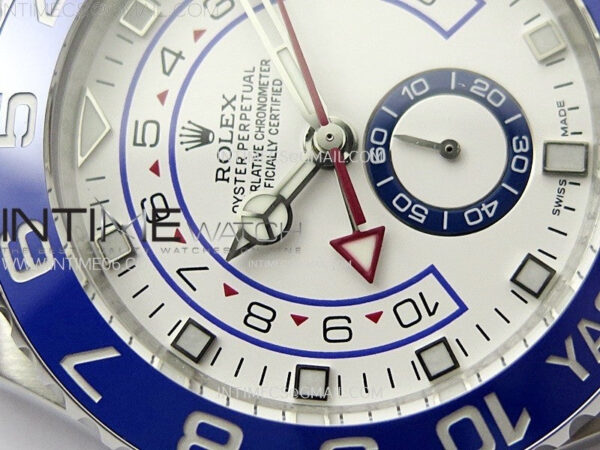 YachtMaster II 116680 Blue Ceramic Bezel SS KF 1:1 Best Edition White Dial on Bracelet A7750 – Bild 7