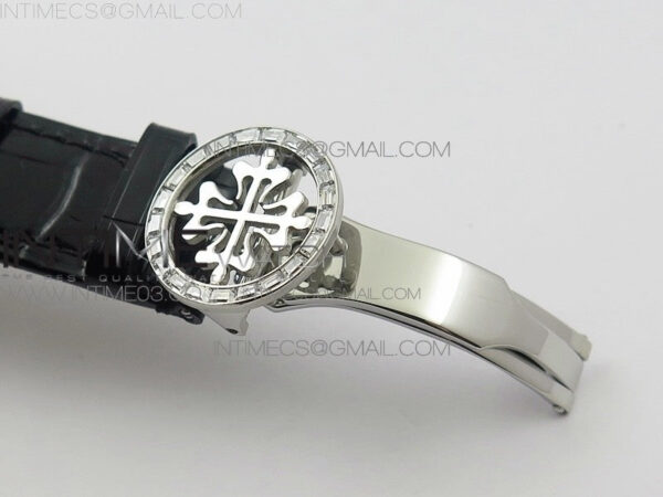 6104P Moon RG Black Dial Diamond Bezel on Black Leather Strap A240 V2 – Bild 9