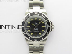 Vintage Submariner 5513 No Date SS B12 Best Edition Black Dial on SS Bracelet A2836 (Style4)
