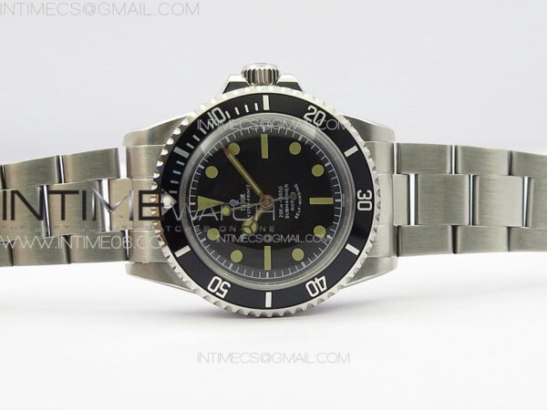 Vintage Submariner 5513 No Date SS B12 Best Edition Black Dial on SS Bracelet A2836 (Style4) – Bild 3