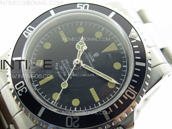 Vintage Submariner 5513 No Date SS B12 Best Edition Black Dial on SS Bracelet A2836 (Style4) – Bild 4