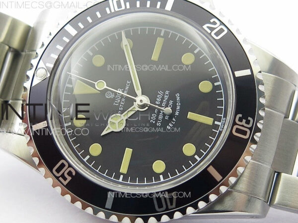 Vintage Submariner 5513 No Date SS B12 Best Edition Black Dial on SS Bracelet A2836 (Style4) – Bild 6