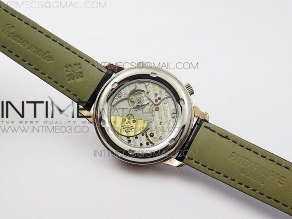 6104P Moon RG Black Dial Diamond Bezel on Black Leather Strap A240 V2 – Bild 10