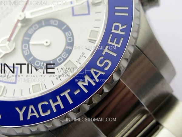 YachtMaster II 116680 Blue Ceramic Bezel SS KF 1:1 Best Edition White Dial on Bracelet A7750 – Bild 10