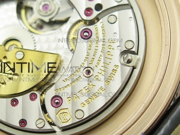 6104P Moon RG Black Dial Diamond Bezel on Black Leather Strap A240 V2 – Bild 13