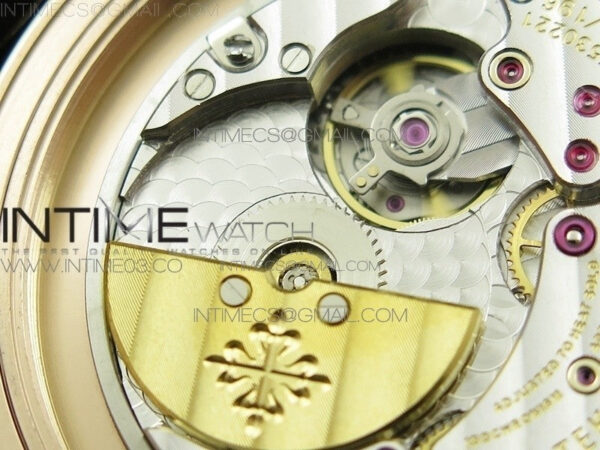 6104P Moon RG Black Dial Diamond Bezel on Black Leather Strap A240 V2 – Bild 14