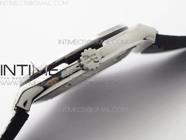 Classic Fusion 42mm SS Paved Diamonds Case/Bezel B50F Black Dial On Black Gummy Strap A2892 – Bild 9