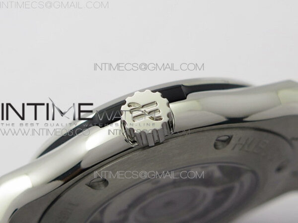 Classic Fusion 42mm SS Paved Diamonds Case/Bezel B50F Black Dial On Black Gummy Strap A2892 – Bild 10