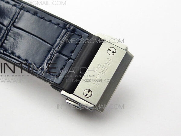 Classic Fusion 42mm SS Paved Diamonds Case/Bezel B50F Blue Dial On Blue Gummy Strap A2892 – Bild 12