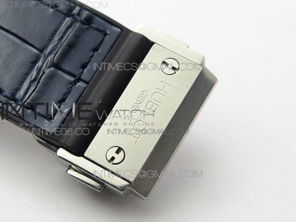 Classic Fusion 42mm SS Paved Diamonds Case/Bezel B50F Blue Dial On Blue Gummy Strap A2892 – Bild 13