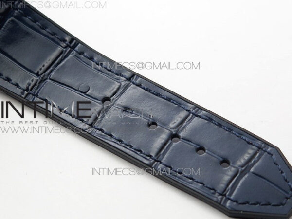 Classic Fusion 42mm SS Paved Diamonds Case/Bezel B50F Blue Dial On Blue Gummy Strap A2892 – Bild 16