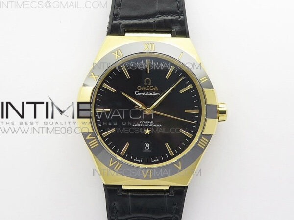 Constellation 131.33.41.21.03.001 YG TW Best Edition Black Dial On Black Gummy Strap A8500