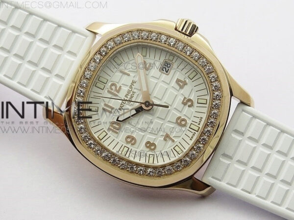 Aquanaut 5067A RG PPF 1:1 Best Edition White Textured Dial on White Rubber Strap AE23 (Free a box) – Bild 2