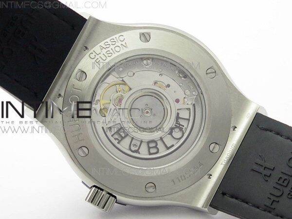 Classic Fusion 42mm SS Paved Diamonds Bezel B50F Black Dial On Black Gummy Strap A2892 – Bild 19
