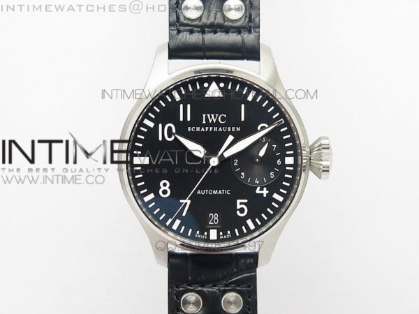Big Pilot IW500901 ZF 1:1 Best Edition Black Dial on Black Leather Strap A51111
