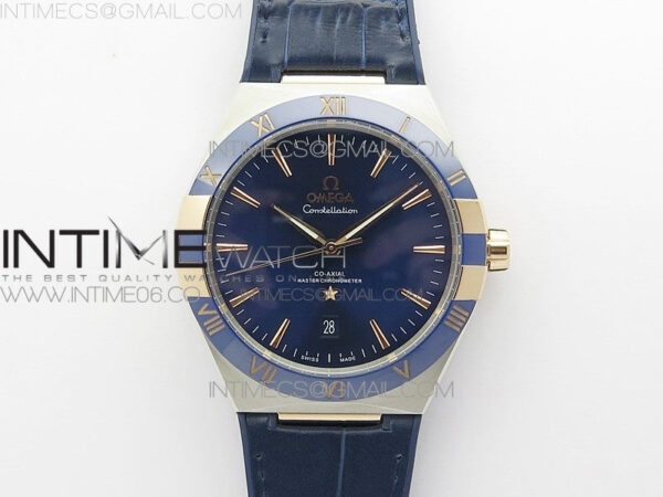 Constellation 131.33.41.21.03.001 SS/RG TW Best Edition Blue Dial On Blue Gummy Strap A8500