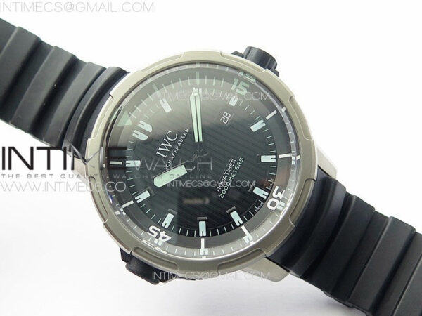 Aquatimer IW358002 SS V6S 1:1 Best Edition Black Dial White Sticks Markers on Black Rubber Strap A2824 – Bild 2