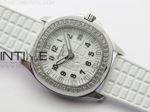 Aquanaut 5067A SS PPF 1:1 Best Edition White Textured Dial on White Rubber Strap AE23 (Free a box) – Bild 2
