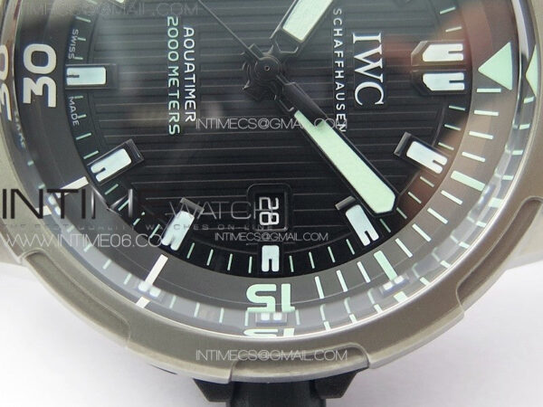 Aquatimer IW358002 SS V6S 1:1 Best Edition Black Dial White Sticks Markers on Black Rubber Strap A2824 – Bild 5