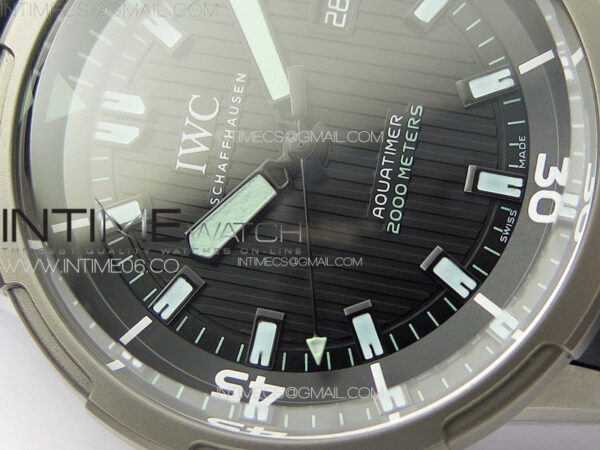 Aquatimer IW358002 SS V6S 1:1 Best Edition Black Dial White Sticks Markers on Black Rubber Strap A2824 – Bild 7