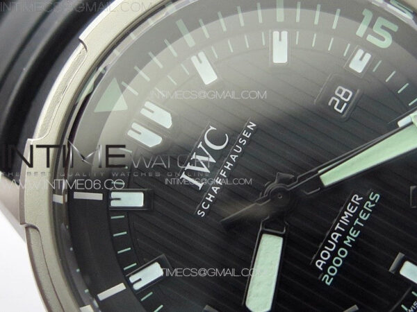 Aquatimer IW358002 SS V6S 1:1 Best Edition Black Dial White Sticks Markers on Black Rubber Strap A2824 – Bild 8