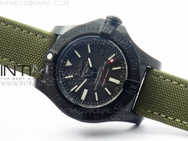 Avenger II Seawolf PVD Black CF Dial on Green Nylon Strap A2836 – Bild 2