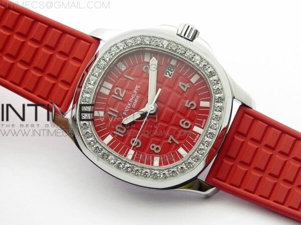 Aquanaut 5067A SS PPF 1:1 Best Edition Red Textured Dial on Red Rubber Strap AE23 (Free a box) – Bild 2
