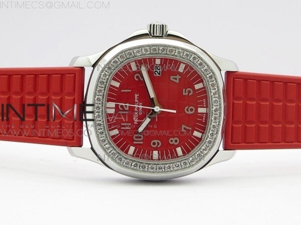 Aquanaut 5067A SS PPF 1:1 Best Edition Red Textured Dial on Red Rubber Strap AE23 (Free a box) – Bild 3
