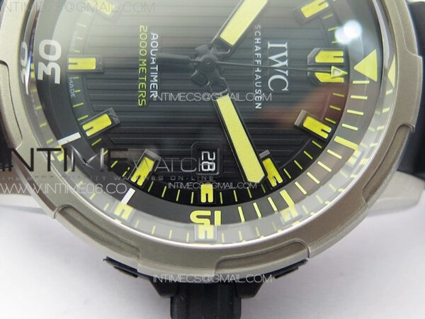 Aquatimer IW358002 SS V6S 1:1 Best Edition Black Dial Yellow Sticks Markers on Black Rubber Strap A2824 – Bild 5