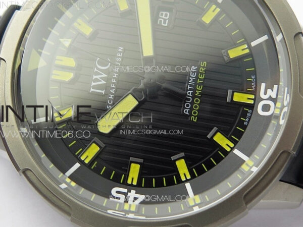 Aquatimer IW358002 SS V6S 1:1 Best Edition Black Dial Yellow Sticks Markers on Black Rubber Strap A2824 – Bild 7