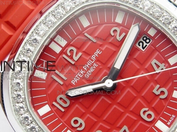 Aquanaut 5067A SS PPF 1:1 Best Edition Red Textured Dial on Red Rubber Strap AE23 (Free a box) – Bild 7
