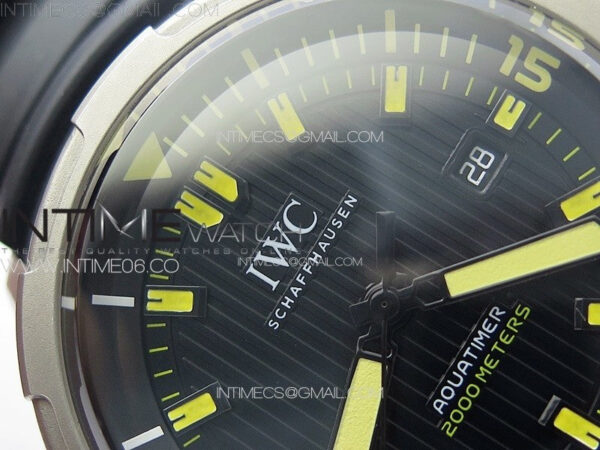 Aquatimer IW358002 SS V6S 1:1 Best Edition Black Dial Yellow Sticks Markers on Black Rubber Strap A2824 – Bild 8