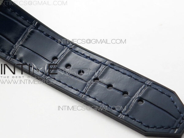 Classic Fusion 42mm SS Paved Diamonds Bezel B50F Blue Dial On Blue Gummy Strap A2892 – Bild 21