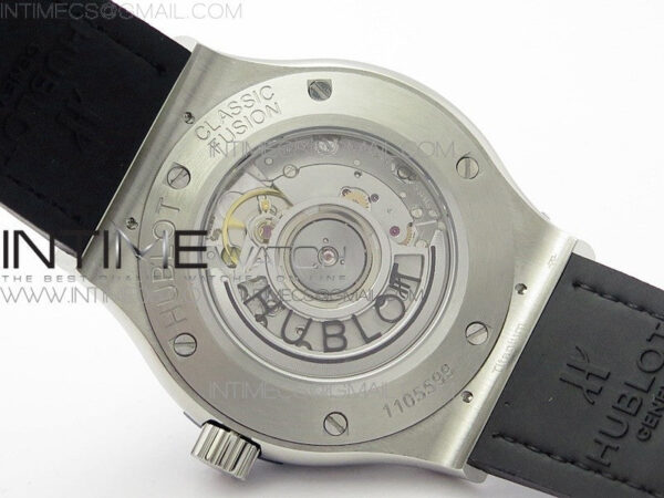 Classic Fusion 42mm SS Paved Diamonds Bezel B50F Blue Dial On Blue Gummy Strap A2892 – Bild 18