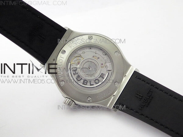 Classic Fusion 42mm SS WWF 1:1 Best Edition Black Dial On Black Gummy Strap Asian HB1112 – Bild 17