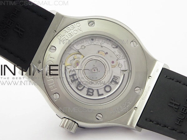 Classic Fusion 42mm SS WWF 1:1 Best Edition Black Dial On Black Gummy Strap Asian HB1112 – Bild 18