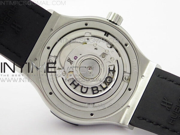Classic Fusion 42mm SS WWF 1:1 Best Edition Black Dial On Black Gummy Strap Asian HB1112 – Bild 19
