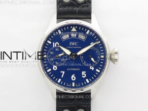Big Pilot Annual Calendar SS IW5027 AZF 1:1 Best Edition Blue Dial on Black Leather Strap A52850