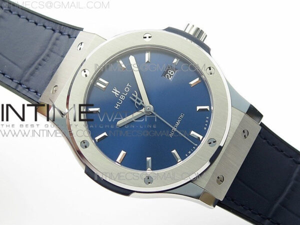 Classic Fusion 42mm SS WWF 1:1 Best Edition Blue Dial On Blue Gummy Strap Asian HB1112 – Bild 2