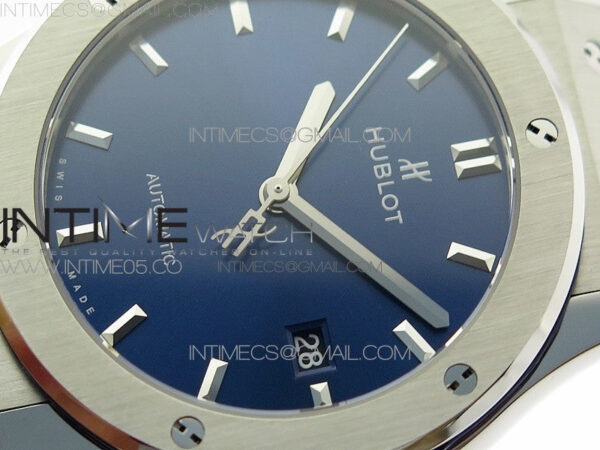Classic Fusion 42mm SS WWF 1:1 Best Edition Blue Dial On Blue Gummy Strap Asian HB1112 – Bild 4