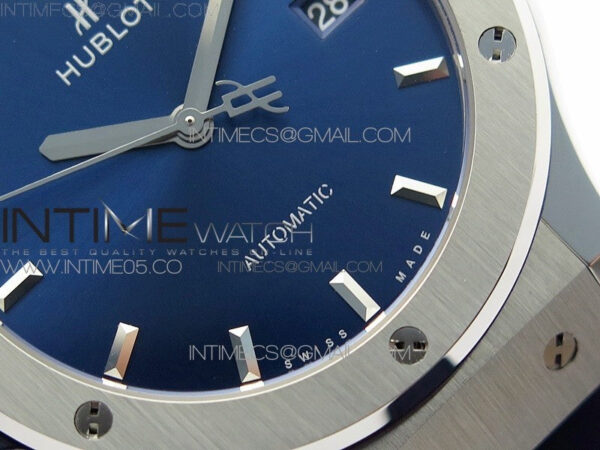 Classic Fusion 42mm SS WWF 1:1 Best Edition Blue Dial On Blue Gummy Strap Asian HB1112 – Bild 5