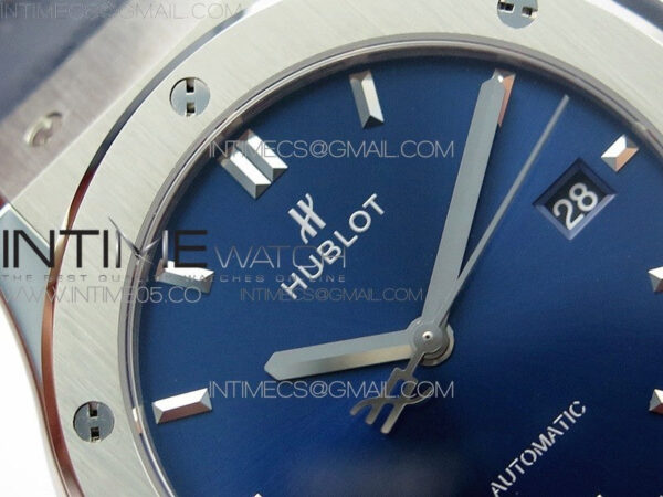 Classic Fusion 42mm SS WWF 1:1 Best Edition Blue Dial On Blue Gummy Strap Asian HB1112 – Bild 7