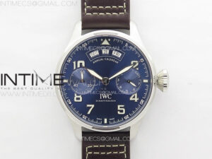 Big Pilot Annual Calendar SS IW5027 "Le Petit Prince" AZF 1:1 Best Edition Blue Dial on Black Leather Strap A52850