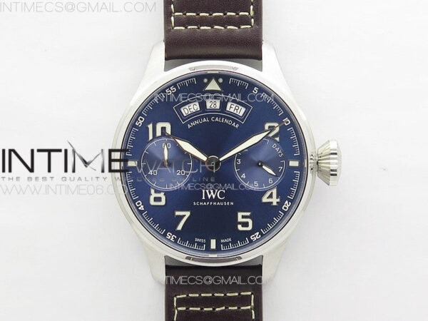Big Pilot Annual Calendar SS IW5027 "Le Petit Prince" AZF 1:1 Best Edition Blue Dial on Black Leather Strap A52850